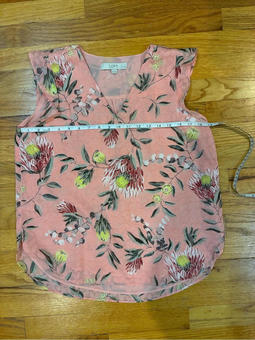 LOFT Petite Pink Floral Blouse